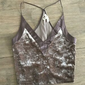 Purple satin and velvet urban outfitters top